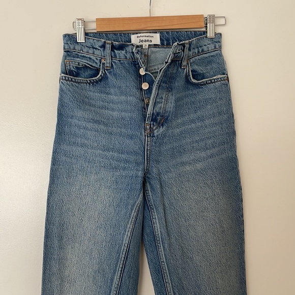 Reformation Cynthia High Rise Straight Long Jeans, Colorado Wash - Picture 10 of 13